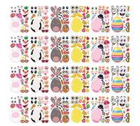 Generisch Adesivi festivi - Adesivi a tema Pasqua, etichette colorate per uova, set creativo | accessori per diario, set di decorazioni fai da te, per ragazzi, ragazze, bambini, diario