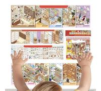 Generisch Adesivo con scene in miniatura, decorazione per computer | Custodia adesiva per cellulare, per bambini, adolescenti, adulti, amanti del fai da te, viaggi, casa, aula, viaggi in auto