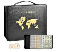 Generisch Album per monete - Cartella per banconote, portamonete | Portamonete con inserti per etichette, libro di risparmio portatile con copertina morbida, strumento di raccolta monete per gli
