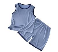 Generisch Ali D'angelo Per La Casa Del Bambino E Le Ragazze Senza Maniche Aria Condizionata Vestiti Bambino Ghiaccio Silk Pigiama E Ragazze Vestito Per Bambini, Blu, 3-4 Jahre