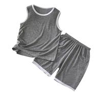 Generisch Ali D'angelo Per La Casa Del Bambino E Le Ragazze Senza Maniche Aria Condizionata Vestiti Bambino Ghiaccio Silk Pigiama E Ragazze Vestito Per Bambini, grigio scuro, 2-3 Jahre