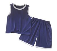 Generisch Ali D'angelo Per La Casa Del Bambino E Le Ragazze Senza Maniche Aria Condizionata Vestiti Bambino Ghiaccio Silk Pigiama E Ragazze Vestito Per Bambini, Blu scuro, 5-6 Jahre