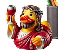 Generisch Anatre in resina artificiale, statuetta di Gesù Duck, decorazione per feste di compleanno, bambini, soggiorno, auto, tavolo per adulti, idea regalo