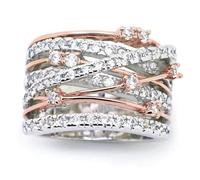 Generisch Anelli a D in argento, da cucito, per matrimonio, per mamma, teen e 2 anelli collegati, 6, Rame, Non pietra preziosa