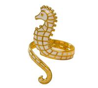 Generisch Anelli a forma di cavalluccio marino realizzati a mano in lega con la caratteristica finitura a goccia d'olio, perfetti per l'uso quotidiano o occasioni speciali come accessorio per stili