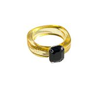 Generisch Anelli adolescenti ragazzi colorato acrilico strass anello per donne carino costume accessori anelli anime con catena, Taglia unica, resina, Nessuna pietra preziosa