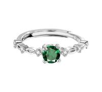 Generisch Anelli canarini gioielli imitazione S925 Silver Platinum Plated Moissanite Anello donna anello D per borse, A, Rame, Non pietra preziosa