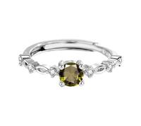 Generisch Anelli canarini gioielli imitazione S925 Silver Platinum Plated Moissanite Anello donna anello D per borse, A, Rame, Non pietra preziosa