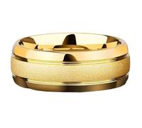 Generisch Anelli commestibili per torte in tungsteno, per uomo e donna, in oro, con finitura sandblasted a cupola, 616 (tungsteno 13), set da donna vintage, C, Metallo, Nessuna pietra preziosa