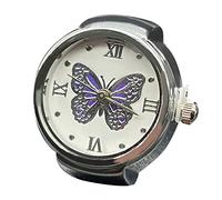 Generisch Anelli di direzione per dire il tempo, anello per orologi, anello rotondo grosso, anello regolabile in argento, alla moda, anelli pollici argento, Einheitsgröße, Metallo