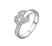 Generisch Anelli in argento 925 fidanzamento 12 colori Birthstone Heart Ring Engraved DIY Family Name Ring Mother's Day Ringelshirt Blu, F, Rame, Nessuna pietra preziosa