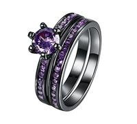 Generisch Anelli in legno di cedro 512 lega anello matrimonio zircone dimensioni gioielli colorati anelli calze a righe donna, 9, Metallo, Nessuna pietra preziosa