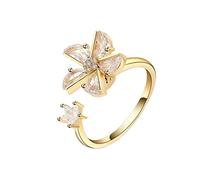 Generisch Anelli per alleviare lo stress, anello di perle, misura regolabile, design aperto, anello con zirconi intarsiati, forma mulino a vento, anello in vimini, Taglia unica, Rame, Nessuna pietra