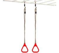 Generisch Anelli per trazioni - Anelli da ginnastica per bambini, antiscivolo, con corda, per allenamento a casa, per tutto il corpo, per canottaggio, trazioni, per parco giochi in ferro PP PE