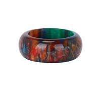 Generisch Anelli pezzi di stelle dell'anello completo, set colorato, la mano da donna in acrilico caldo, resina Unita, dita, stati, dita, Europa, gioielli, anelli e anelli di allenamento in legno,