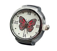 Generisch Anelli rosa da donna per dire il tempo, anello per orologio, anello rotondo grosso, anello regolabile in argento, gioielli alla moda per portachiavi, Einheitsgröße, Metallo