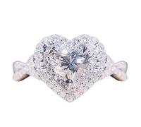 Generisch Anelli sciolti anello di diamanti pieno amore croce strass anello elegante geometria strass anello anello completo per le donne taglia 6 10 anelli neri set da donna, 7, Metallo, Non pietra