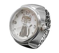 Generisch Anelli Torre di gioco per dire il tempo, anello orologio, anello rotondo grosso, anello regolabile in argento, gioielli alla moda anelli cambiare colore