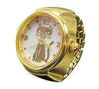 Generisch Anelli Torre di gioco per dire il tempo, anello orologio, anello rotondo grosso, anello regolabile in argento, gioielli alla moda anelli cambiare colore, Einheitsgröße, Metallo