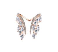 Generisch Anello a forma di angelo e bracciale con molle ad ali estese, set di ciondoli aperti e regolabili, ottimo regalo per le donne degli anelli da tavolo, A, Altro, Non pietra preziosa