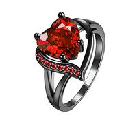 Generisch Anello adattatore per altoparlante colorato con zirconi ovali, elegante anello con zaffiro, anello da donna alla moda con diamanti e zirconi per le donne taglia 6 quartetto degli anelli, S