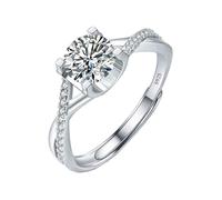 Generisch Anello adattatore per altoparlante colorato con zirconi ovali, elegante anello con zaffiro, anello da donna alla moda con diamanti e zirconi per le donne taglia 6 quartetto degli anelli