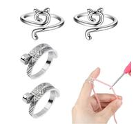 Generisch Anello di serraggio a forma di gatto, anello di accompagnamento all'uncinetto, con istruzioni per il filo delle dita, robusto, flessibile, antiscivolo, accessorio per gatti per mamma e nonna