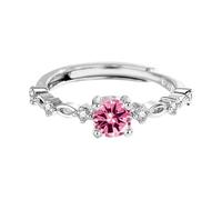 Generisch Anello marittimo S925 Silver Platinum Plated Moissanite Anello da donna in argento (C, A)