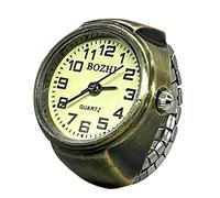 Generisch Anello orologio genuino per dire il tempo, anello per orologio, anello rotondo grosso, anello regolabile in argento, gioielli alla moda, Taglia unica, Metallo, Nessuna pietra preziosa