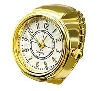 Generisch Anello per orologio vero per dire il tempo, anello per orologio, anello rotondo grosso, anello regolabile in argento, gioielli alla moda degli anelli gioco di carte gioco di base, Taglia