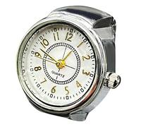 Generisch Anello per orologio vero per dire il tempo, anello per orologio, anello rotondo grosso, anello regolabile in argento, gioielli alla moda degli anelli gioco di carte gioco di base, Taglia