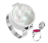 Generisch Anello porta rossetto, anello per la cura delle dita, gioiello multifunzionale con scomparto, accessorio portatile per balsamo labbra, adatto per donne, adulti, adolescenti, viaggi ed eventi