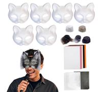 Generisch Animal Masque Making Kit, Cat Masque Making Kit | 18x/set Creative Arts Crafts | Puntelli di scena per cosplay party, set di maschere per animali per maschera, feste