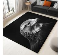 Generisch Animale Adler - Tappeto fotografico ad alta risoluzione, per soggiorno, 80 x 150 cm, super morbido, a pelo corto, lavabile, antiscivolo, per camera dei ragazzi, bagno, nero