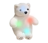 Generisch Animale orso bianco per bambini - Bambola di peluche super morbida, cuscino a LED, peluche Kawaii, compagno di abbraccio guarigione emotiva, simpatico giocattolo per feste di compleanno