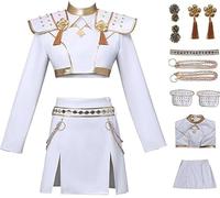 Generisch Anime Kpop Demon Hunter Costume Zoey, costume cosplay per adulti, colore bianco e oro, per Halloween, taglia XL