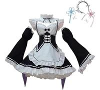 Generisch Anime Re ZERO Starting Life In Another World Cosplay Costume Halloween Carnevale Festa Ram Rem Donna Uniformi Rock Dress (Rem Ram, XXL)