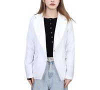 Generisch Anime Vestire Ragazze Tinta Unita Formale Risvolto Vestito Cappotto Button Down Lungo Seelve Blazer Suit Giacca Per Bambini Donna Giacca di Mezzogiorno, bianco, 9-10 Anni