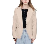 Generisch Anime Vestire Ragazze Tinta Unita Formale Risvolto Vestito Cappotto Button Down Lungo Seelve Blazer Suit Giacca Per Bambini Donna Giacca di Mezzogiorno, beige., 7-8 Anni
