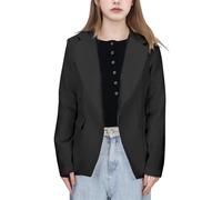 Generisch Anime Vestire Ragazze Tinta Unita Formale Risvolto Vestito Cappotto Button Down Lungo Seelve Blazer Suit Giacca Per Bambini Donna Giacca di Mezzogiorno, Nero , 7-8 Anni