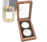 Generisch Archivio per monete | Challenge-Coin Display Box Wood | Porta badge in noce nera - emblema commemorativo - Organizzatore elegante - Supporto per desktop - Casa, decorazione per la casa