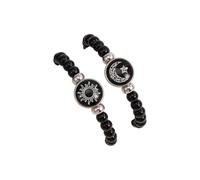 Generisch Argento Bracciale 4 Gioielli (2 Pezzi) Valentine's Day Beaded Braccialetti Bracciale Con Gioielli, 16, Metallo