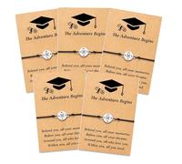 Generisch Argento Bracciale naturale Anelli dei diplomi a cuore 1 pezzo Bracciale e 1 pezzo Biglietto Un ottimo per chi si imbarca in un nuovo di vita. Con Messaggio Bracciale Gioielli, Taglia unica