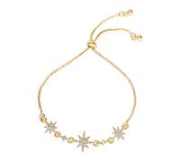 Generisch Argento inossidabile Luna Bracciale Argento Gioielli Pieno di petali di diamanti Bracciale strass stella Bracciali di regolazione da donna per bracciale connesso blu donna gioielli, Taglia