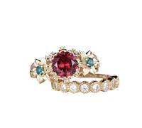 Generisch Aria condizionata American Punk Wedding Ring Light Six Zircon Couple Engagement and Proposal Ring ene Anelli Donna 585, 7, lega di zinco, Non pietra preziosa