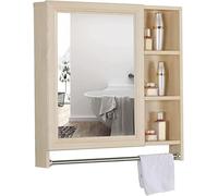Generisch Armadietto moderno da bagno a parete, armadietto per medicinali da bagno, a specchio, in alluminio con specchio (colore: bianco, dimensioni: 60 x 70 x 12,5)