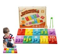 Generisch Assortimento dei colori, attività di apprendimento della matematica con perline di bloccaggio, giocattolo in legno per la selezione dei colori, per bambini e ragazze a partire 3 anni