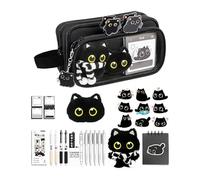 Generisch astuccio - con note adesive a 10 strati, gatto nero, accessorio per la cancelleria, per la scuola, per bambini, studenti, casa ompleanni, feste,