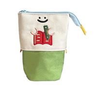 Generisch Astuccio estraibile | Borsa per cancelleria telescopica - Scatola pieghevole con design di un libro, per bambini, adulti, scuola, viaggi, college, dormitorio, sala studio, verde, vedi