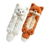Generisch Astuccio in peluche, 2 pezzi, per cancelleria con animali | Astuccio con cerniera per studenti, autori, bambini, adolescenti, adulti, collezionisti, studio, casa, ufficio
